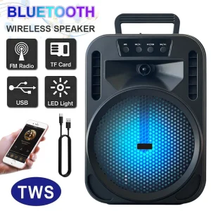 6.5" Portable Bluetooth Speaker with LED Party Lights