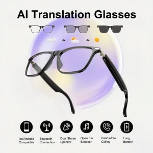 AI Translation Smart Glasses with Photochromic Lenses