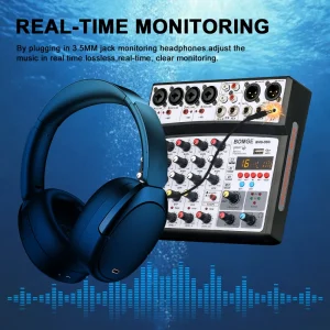 BOMGE 6-Channel DJ Audio Mixer with DSP Effects